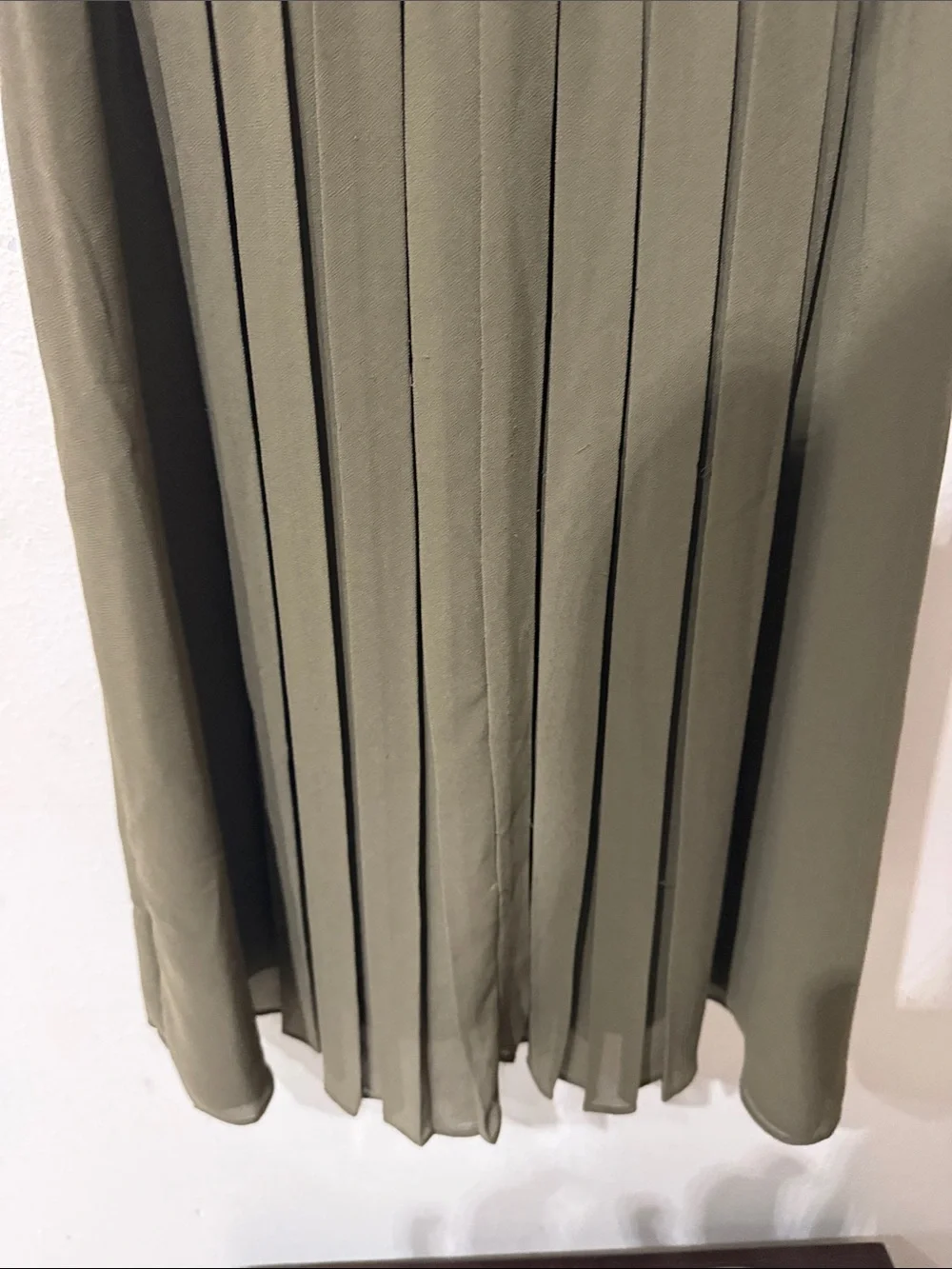 Michael Kors Olive Pleated Sleeveless Mini Dress